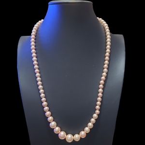 24" Vintage Faux Pearl Pink Necklace Lot 1